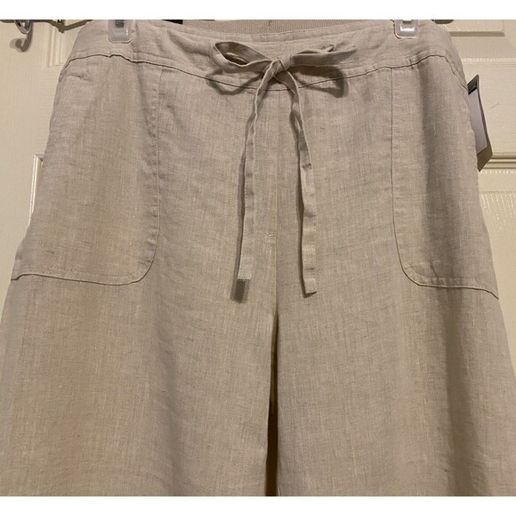 New Charter Club Classic Fit Linen Pull On Drawstring Capri Pants Women’s 12 - Picture 2 of 16